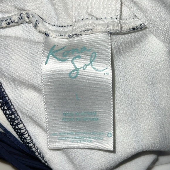 KONA SOL Blue White Stripe w/Macrame Back, Size L - Picture 4 of 4